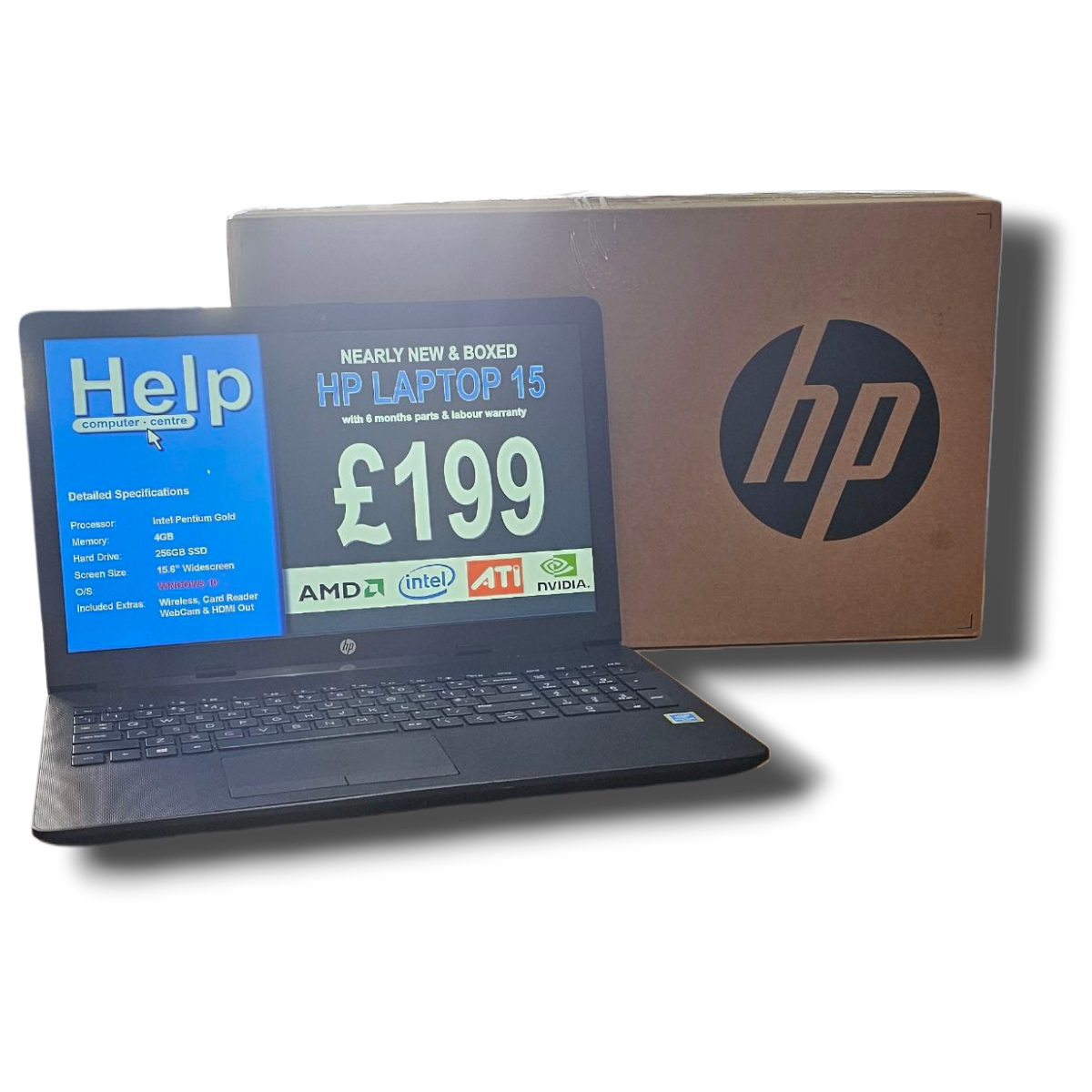 nearly new and boxed hp 15 laptop