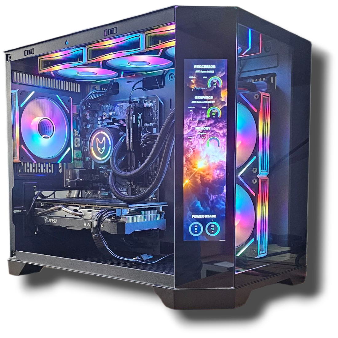 pre-built ryzen 5 5700xt led gaming pc